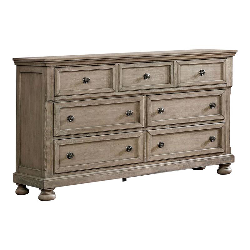 Nahkohe Transitional Grey Wood 3-Piece Storage Sleigh Bed, Nightstand and Dresser Set with USB by Carbon Loft