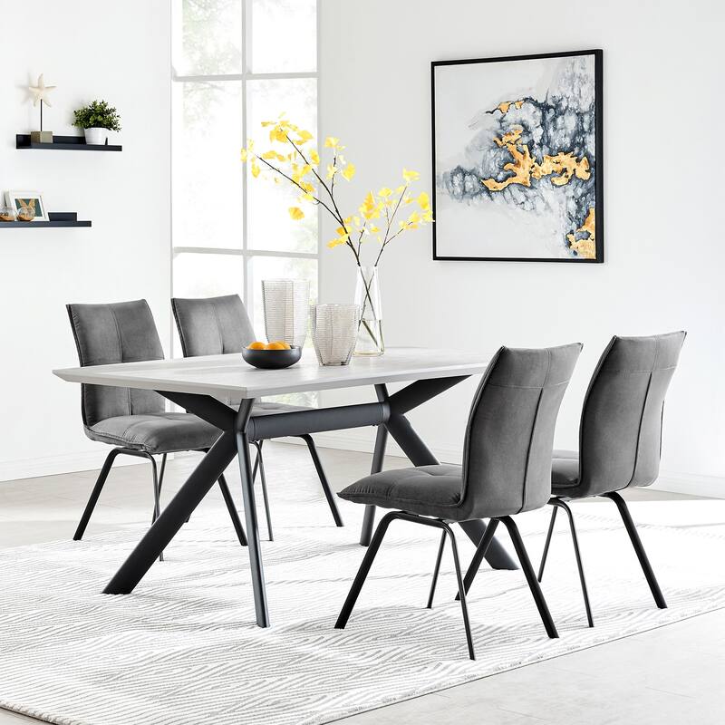 Margot and Blue Rylee 5 Piece Modern Rectangular Dining Set