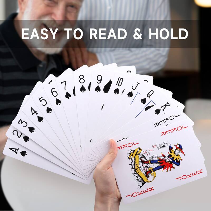 GSE Jumbo Playing Cards, Giant Playing Card Deck, Oversize Large Huge Playing Cards for All Ages