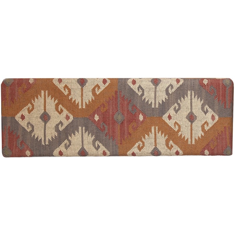 HERAT ORIENTAL Handmade Kilim Upholstered Wooden Storage Bench - 48"x16"x16"