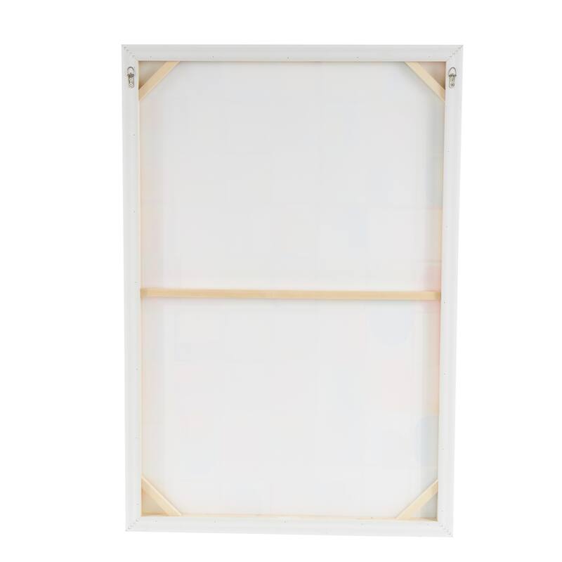 Canvas Geometric Ombre Square Pop Art Framed Wall Art with White Frame - Multi Colored - Roche River Decor