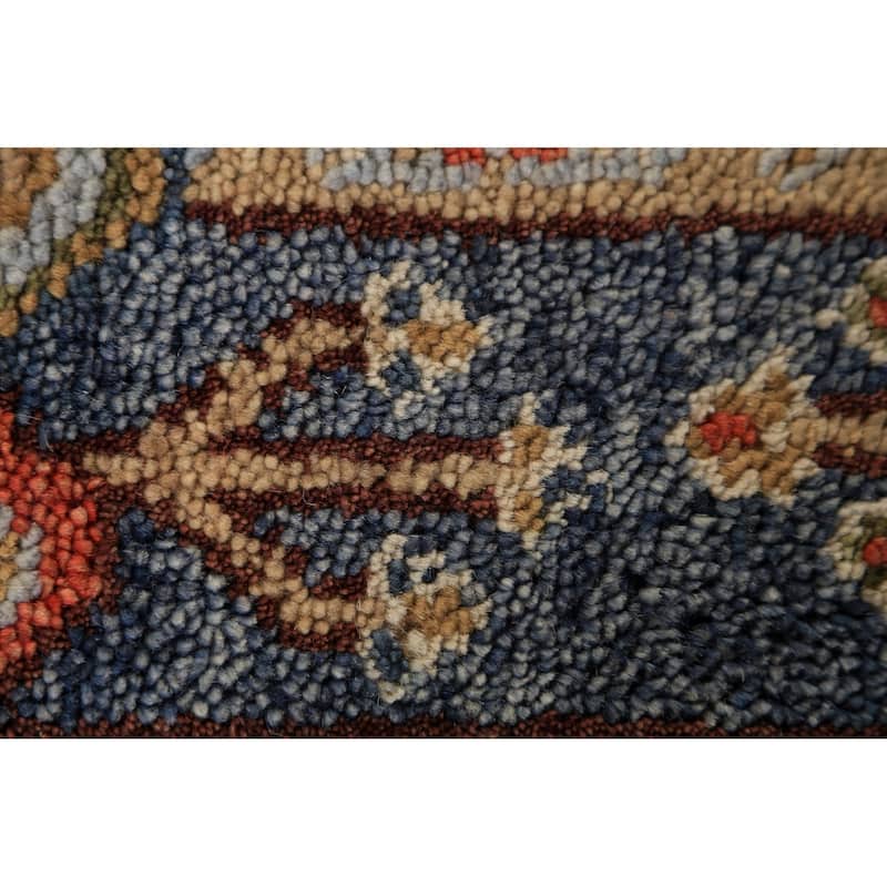 Light Blue Geometric Kazak Oriental Rug Handmade Wool Carpet - 4'0"x 5'9"