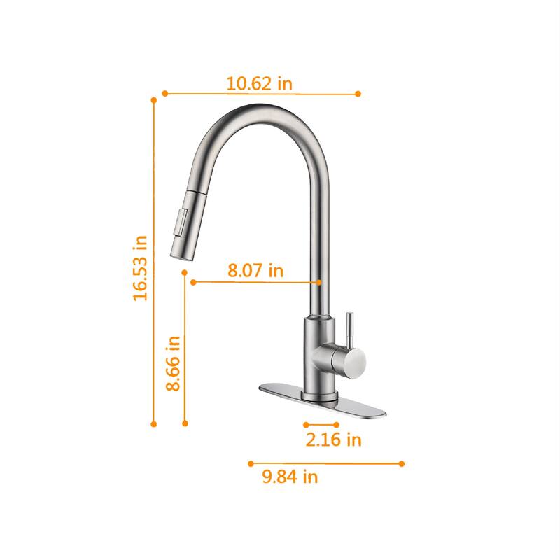 Touch 360 Degree Rotation Kitchen Faucet with Pull Down Sprayer