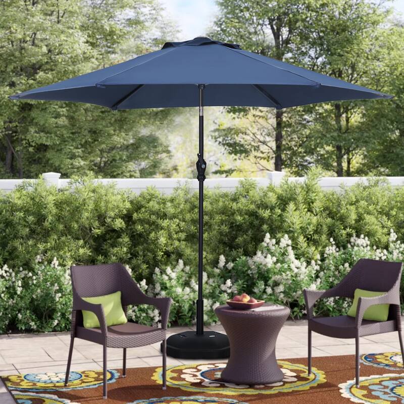 Ainfox 9ft Outdoor Patio Umbrella Multi-color Crank Lift Without Base - Navy