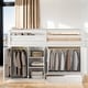preview thumbnail 18 of 29, Versatility Galore Twin Size Loft Bed with Drawer, Two Wardrobes and Mirror White