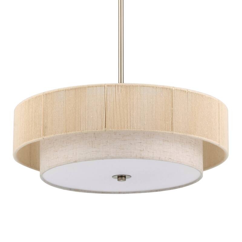 CO-Z 18 in 4-Light Dimmable Semi Flush Mount Fabric Ceiling Light Pendant - 18"