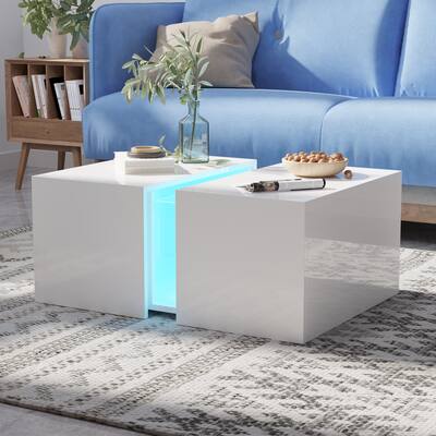 Retractable Coffee Table with Light