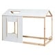 preview thumbnail 15 of 15, Modern Twin Size House Platform Kids Bed with Roof and Window, Solid Pine Wood Frame, Easy Assembly, White+Antique Grey