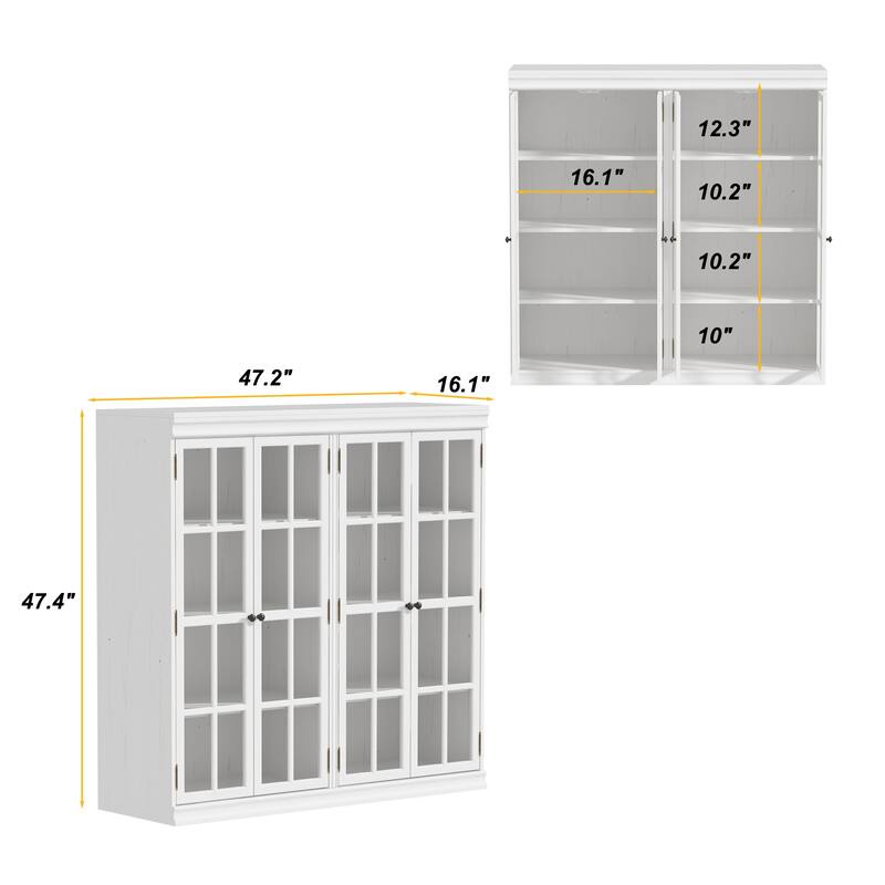 Sophisticated Storage Ensemble: Buffet Sideboard Bookshelf Cabinet