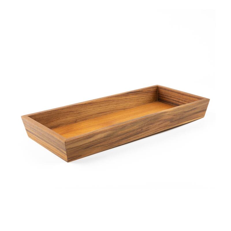 Solid Teak Vanity Tray - 15-1/4" L x 7" W x 1-3/4" H