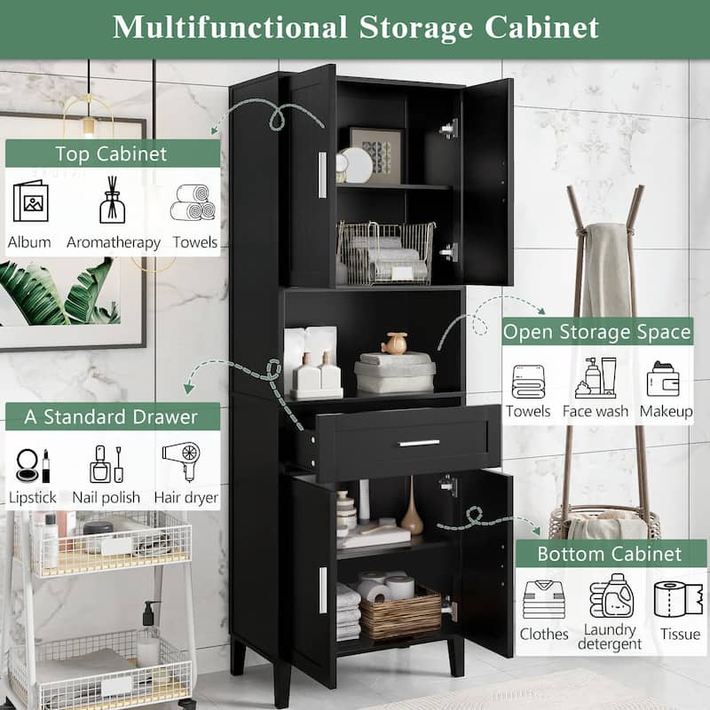 70.9" High Freestanding Tall Bathroom Cabinet