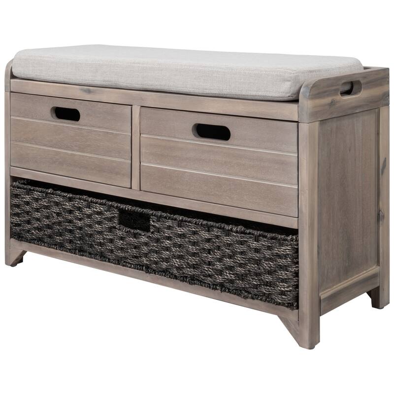 Storage Bench with Removable Basket and Drawers