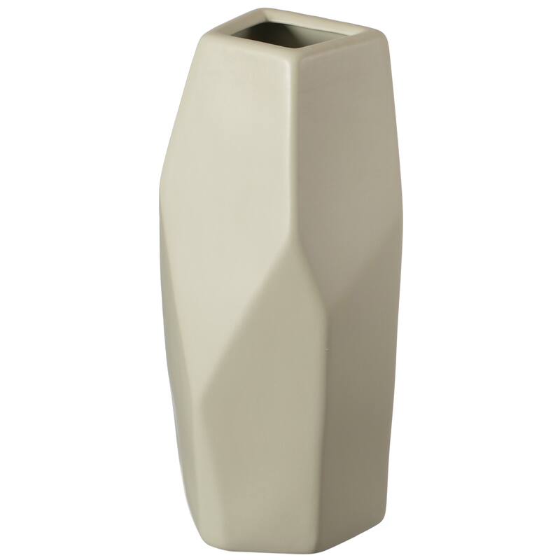 Decorative Ceramic Multi Paned Vase, Modern Style Centerpiece Table Vase - Large