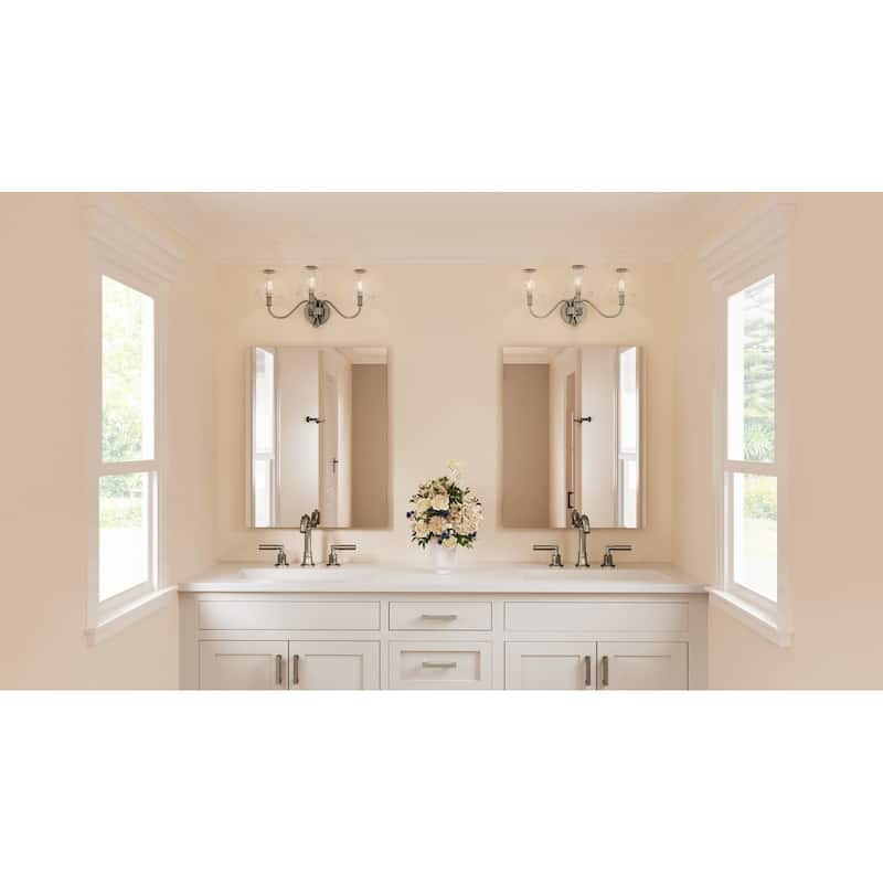 McKinney 3-Light Brushed Nickel Bath Light