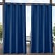 preview thumbnail 16 of 33, ATI Home Delano Indoor/Outdoor Grommet Top Curtain Panel Pair 54X108 - Azure