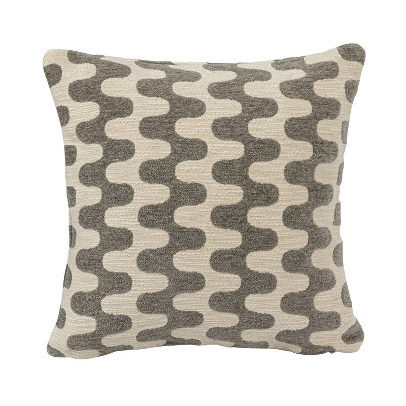 Woven Cotton Jacquard Pillow with Abstract Pattern Design