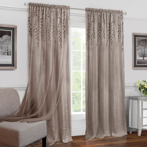 Willow Crushed Satin Double Layer Rod Pocket Panel, 42x84 Inches - 42x84 Inches