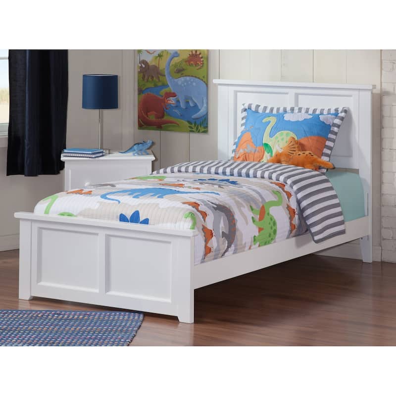 Traditional Twin XL Bed Frame - Hardwood Bed with Footboard - Classic Design - HomeStock