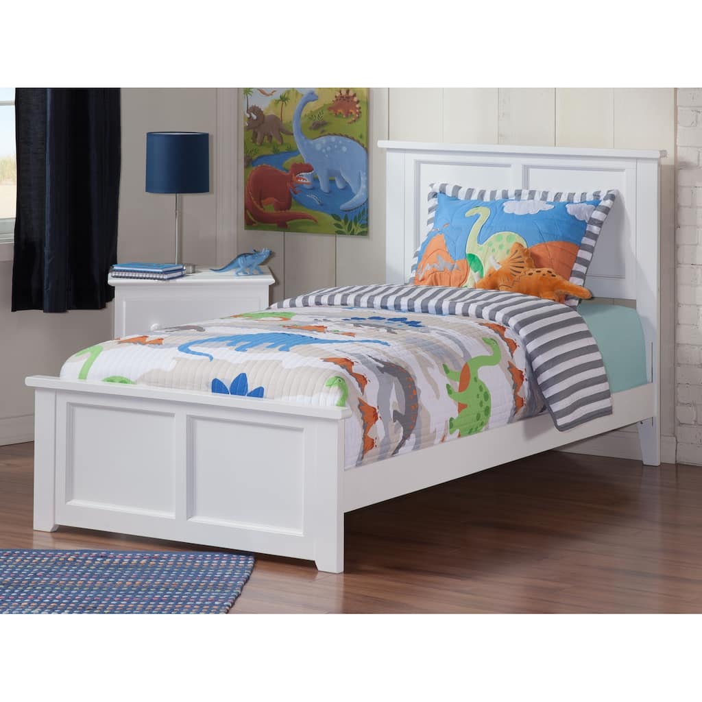 Traditional Twin XL Bed Frame - Hardwood Bed with Footboard - Classic Design - HomeStock