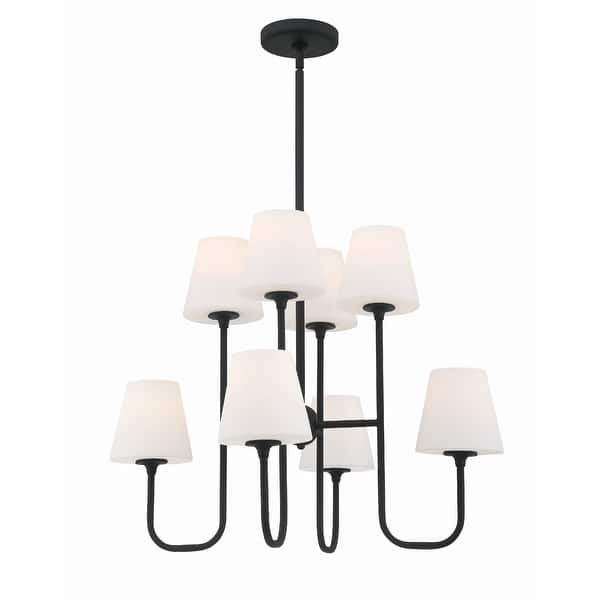 slide 2 of 8, Keenan 8 Light Black Forged Chandelier - 28"W x 22.5"H