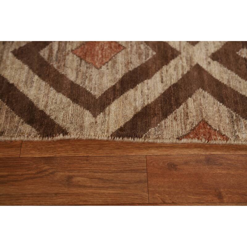 Geometric Gabbeh Kashkoli Oriental Area Rug Hand-knotted Wool Carpet - 5'2" x 7'10"
