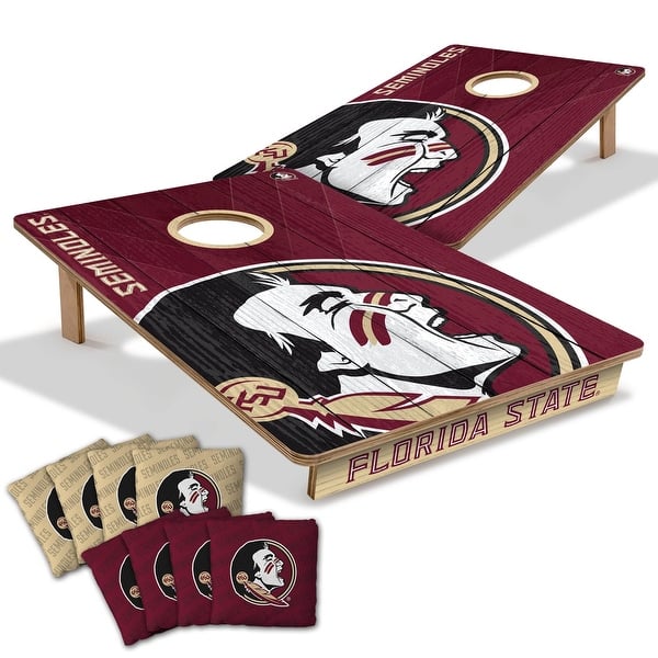 slide 2 of 6, Florida State Seminoles NCAA Tailgate Cornhole Board Set Include Carrying Case