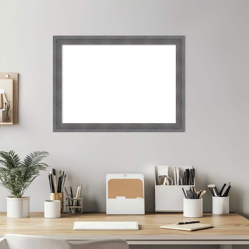 Amanti Art Dixie Blue Grey Rustic Framed Dry Erase Magnetic Board