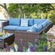 COSIEST 4-piece Patio Outdoor Cushioned Wicker Sectional Sofa Set
