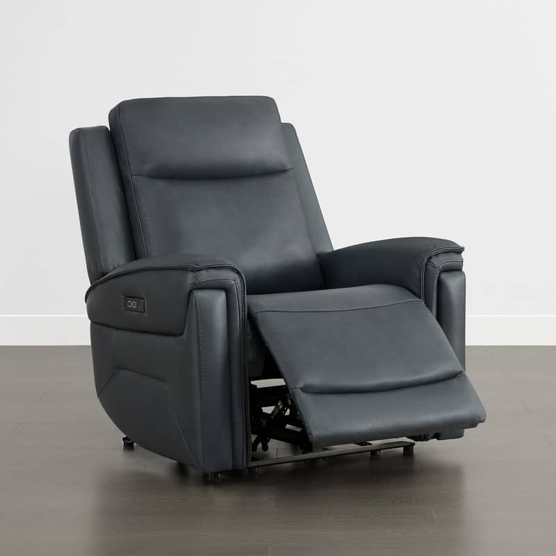 Spruce & Spring Dual Motors Genuine Leather Zero Gravity Recliner with Power Headrest