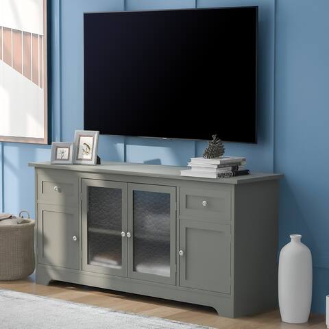 Nestfair TV Stand for TV up to 65 Inches with 4 Doors Adjustable Panels