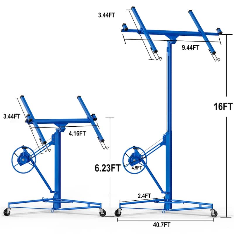 16ft Lift Drywall Panel Hoist Jack for Ceiling - Blue