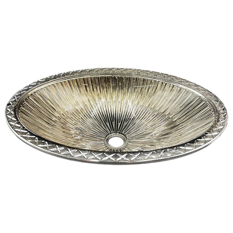 Olive Tempered Glass Oval Vessel Bathroom Sink - 22"
