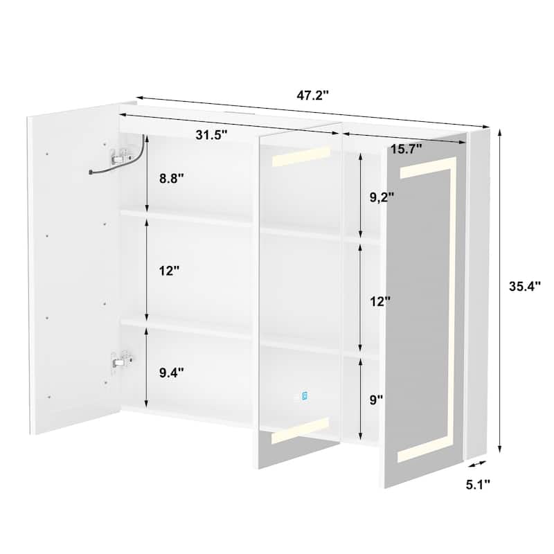 Led Mirror Cabinet Bathroom Wall Mounted Medicine Cabinet Storage