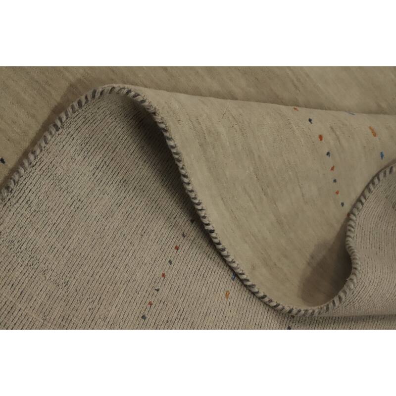 Hand Knotted Oriental 100% Wool Carpet Tribal Animal Pictorial Beige & Ivories Gabbeh Area Rug - 11' 11'' X 12' 0''