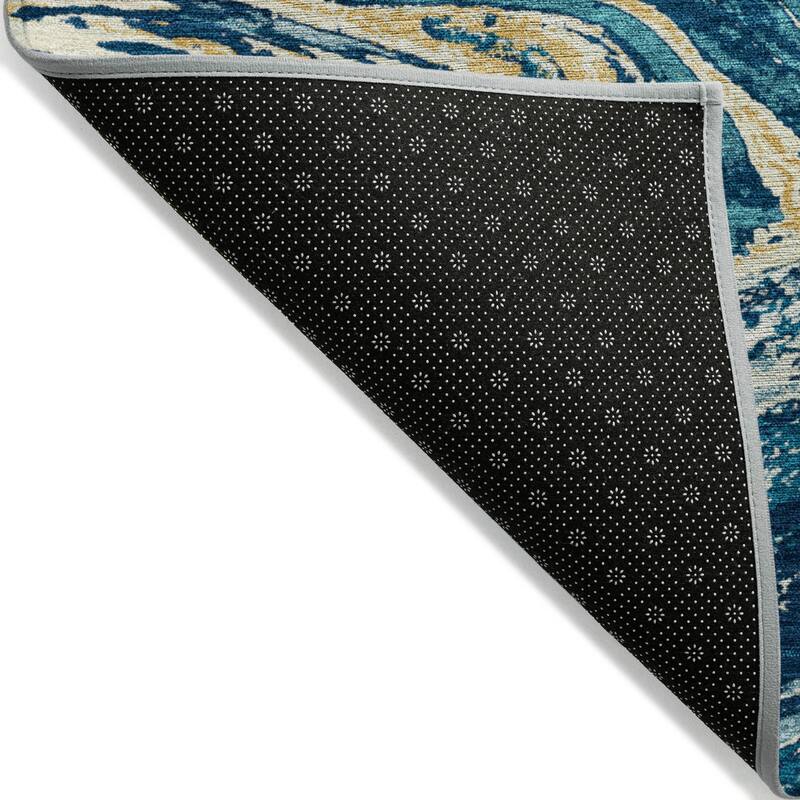 Machine Washable Indoor/ Outdoor Abstract Brushstroke Chantille Rug