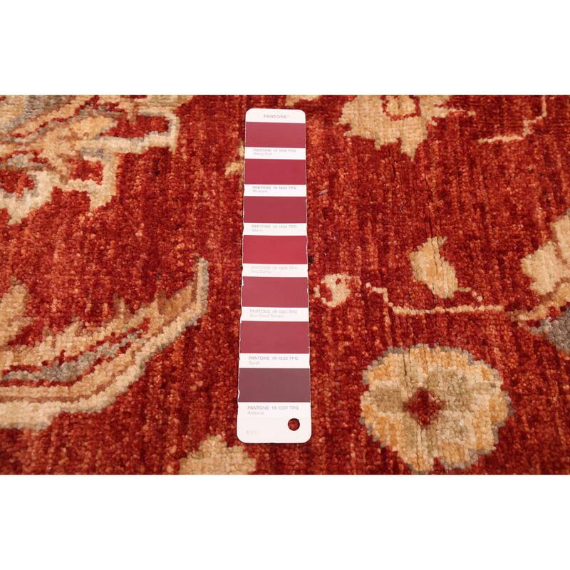 ECARPETGALLERY Hand-knotted Peshawar Oushak Red Wool Rug - 9'1 x 12'0