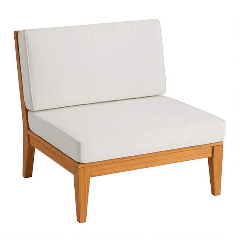 Searle Outdoor Teak Armless Chair with Cushion