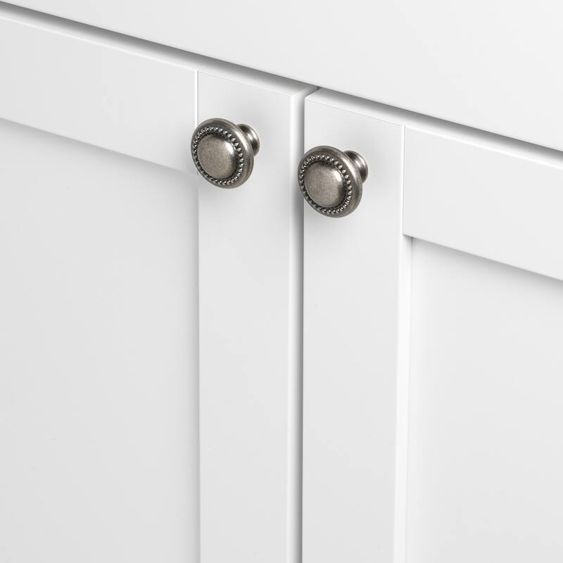 GlideRite 1.25-inch Weathered Nickel Round Beaded Cabinet Knobs (Pack of 10 or 25)
