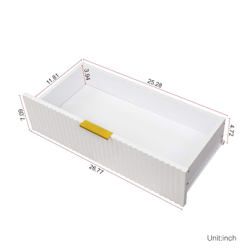 Modern Warm White TV Stand with 2 Storage Cabinets and 2 Soft Close Drawers for Apartments and Living Rooms​