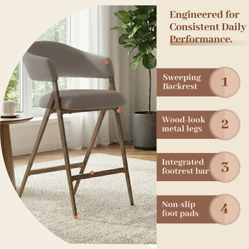 RENEWLINE Bar Stools Height Counter Stools with Backrest&Footrest