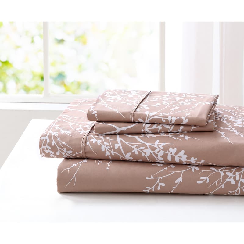 SL SPIRIT LINEN HOME EST. 1988 Foliage Microfiber Sheet Set On Sale