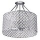 preview thumbnail 7 of 8, Chrome 4-Light Beaded Drum Crystal Semi Flush Mount