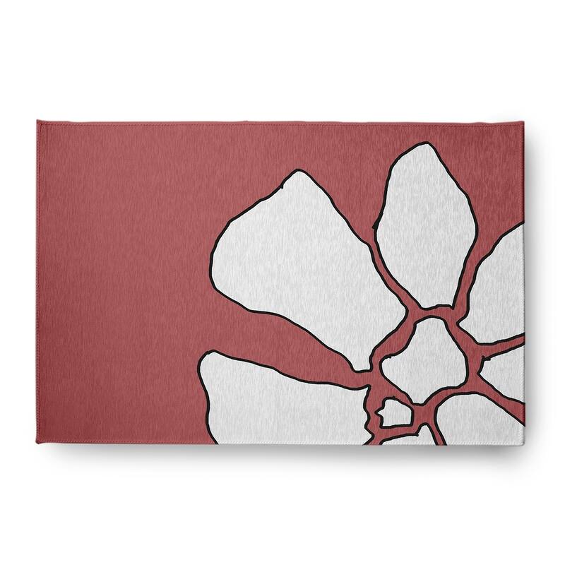 Petal Lines Spring Chenille Indoor/Outdoor Rug - Coral - 4' x 6'