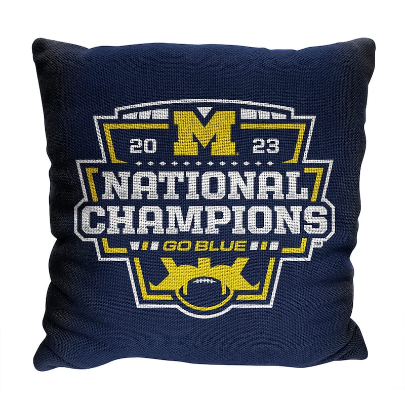 NCAA Michigan Wolverines 2023 FBC Logo 18 Inch Tapestry Pillow