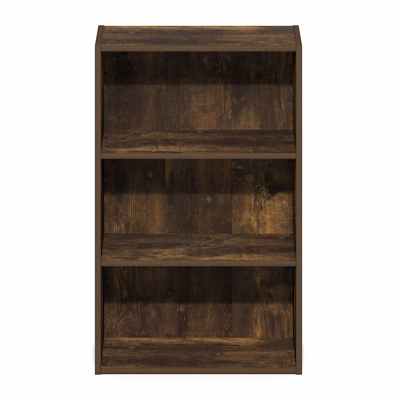 Furinno Basic 3-Tier Open Shelf Bookcase, Bookshelf, Storage Organizer, 7 x 17 x 26