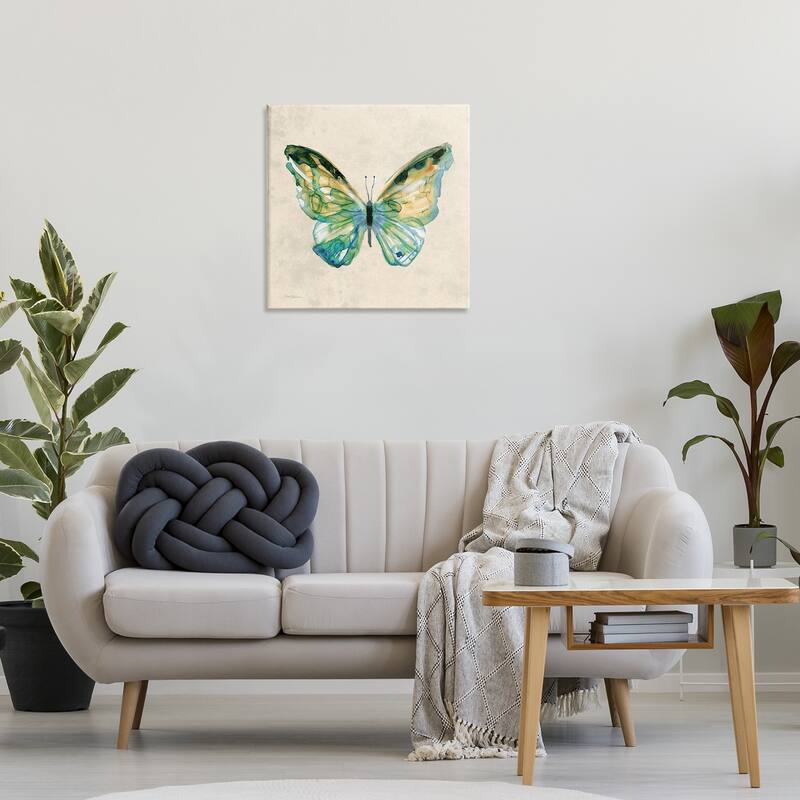 Stupell Watercolor Cottage Butterfly Canvas Wall Art Design By Carol Robinson