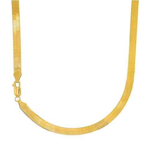 Mcs Jewelry Inc 14 KARAT YELLOW GOLD SOLID FLEXIBLE SILKY IMPERIAL HERRINGBONE NECKLACE (5MM)