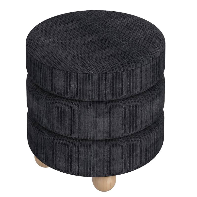 Modern Fabric Round Ottoman