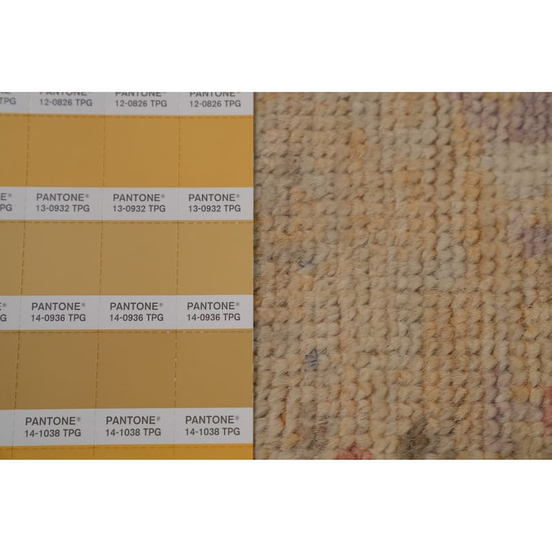 Hand Knotted Oriental 100% Wool Carpet Traditional Floral Yellow & Gold Ziegler Runner Rug - 9' 9'' X 3' 0''