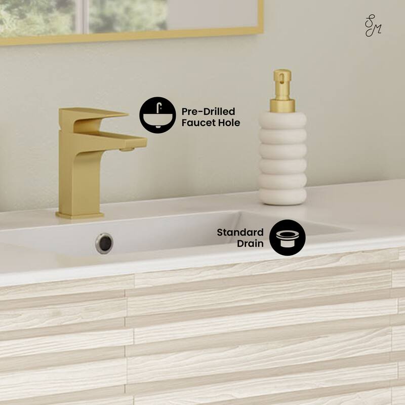 Cascade 48" Freestanding Bathroom Vanity In White Oak With Sink Top - 48